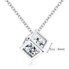 Exquisite Square Rubik's Cube Shape Crystal Three-dimensionalPendant Necklace CZ Women Females Chocker Clavicle Candy Jewelry