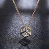 Exquisite Square Rubik's Cube Shape Crystal Three-dimensionalPendant Necklace CZ Women Females Chocker Clavicle Candy Jewelry