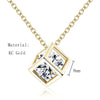Exquisite Square Rubik's Cube Shape Crystal Three-dimensionalPendant Necklace CZ Women Females Chocker Clavicle Candy Jewelry