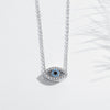 Exquisite Temperament Blue Crystal Turkish Evil Eye Pendant Necklace for Women Minimalist Devil Eyes Choker Lucky Jewelry Party