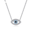 Exquisite Temperament Blue Crystal Turkish Evil Eye Pendant Necklace for Women Minimalist Devil Eyes Choker Lucky Jewelry Party