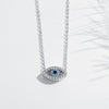 Exquisite Temperament Blue Crystal Turkish Evil Eye Pendant Necklace for Women Minimalist Devil Eyes Choker Lucky Jewelry Party