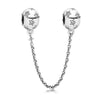 Exquisite inlaid solid starry Silver 925 safety chain