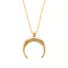 Exquisite stainless steel OX Moon Necklace Half Moon Necklaces Pendants thin Rolo cable chain DIY Gift Jewelry