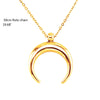 Exquisite stainless steel OX Moon Necklace Half Moon Necklaces Pendants thin Rolo cable chain DIY Gift Jewelry