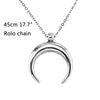 Exquisite stainless steel OX Moon Necklace Half Moon Necklaces Pendants thin Rolo cable chain DIY Gift Jewelry