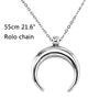 Exquisite stainless steel OX Moon Necklace Half Moon Necklaces Pendants thin Rolo cable chain DIY Gift Jewelry