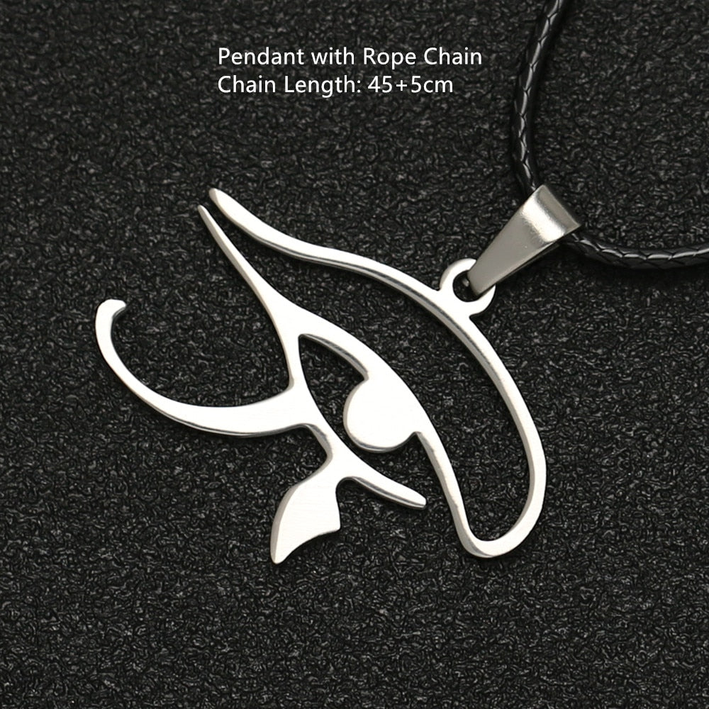 Eye Of Horus Necklace Wedjat Eye Amulet Ancient Egyptian Religion Symbol Silver Color Pendant Stainless Steel Jewelry