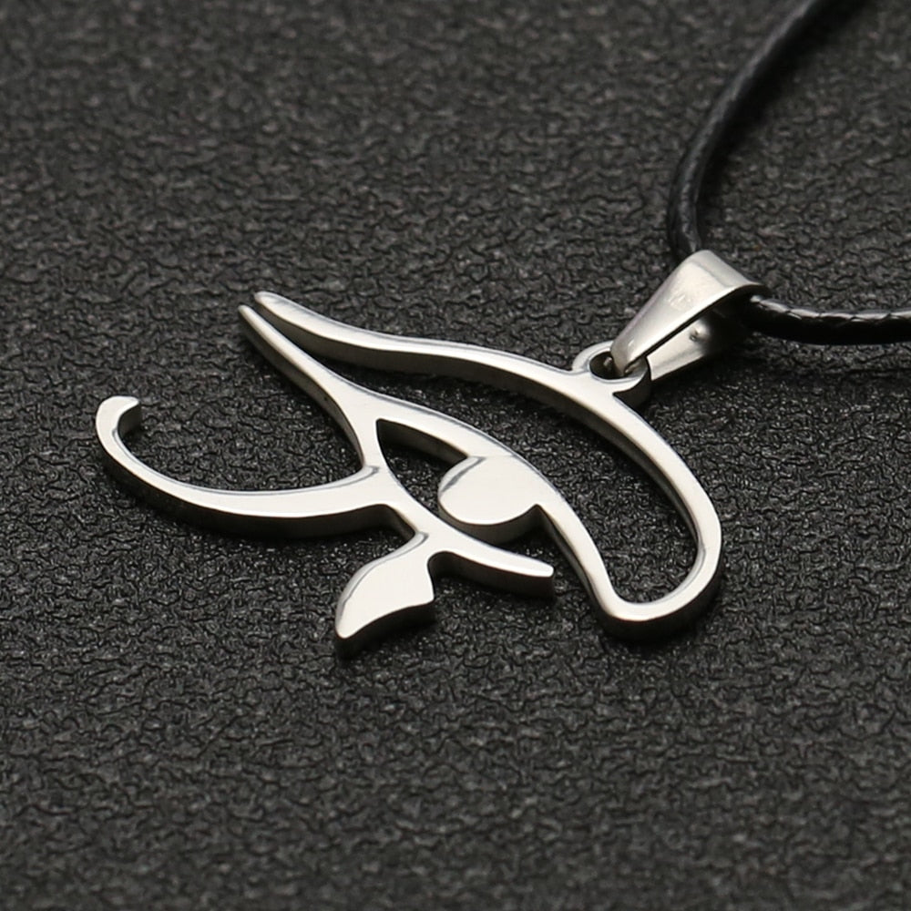 Eye Of Horus Necklace Wedjat Eye Amulet Ancient Egyptian Religion Symbol Silver Color Pendant Stainless Steel Jewelry