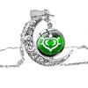 Eye of God Time Gem Pendant Necklace Genshin Impact 7 Elements Game Glass Cabochon Moon Shape Necklace Cosplay Jewelry for Fans