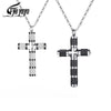 EyeYoYo Classic Retro Shiny Cubic Zirconia Cross For Men Women Cruz Choker Pendant Necklace Party Jewelry
