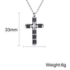 EyeYoYo Classic Retro Shiny Cubic Zirconia Cross For Men Women Cruz Choker Pendant Necklace Party Jewelry