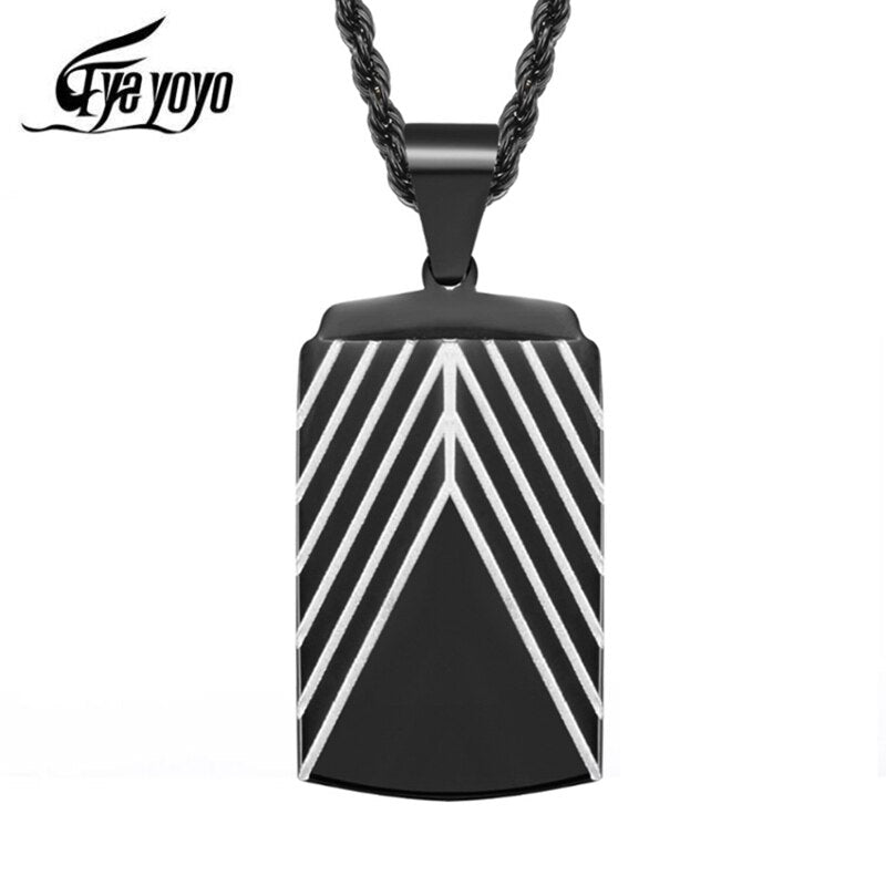 EyeYoYo  Men Military Army Charm Dog Tags Chain Pendant Necklace Jewelry Gift Men Jewelry Accessories