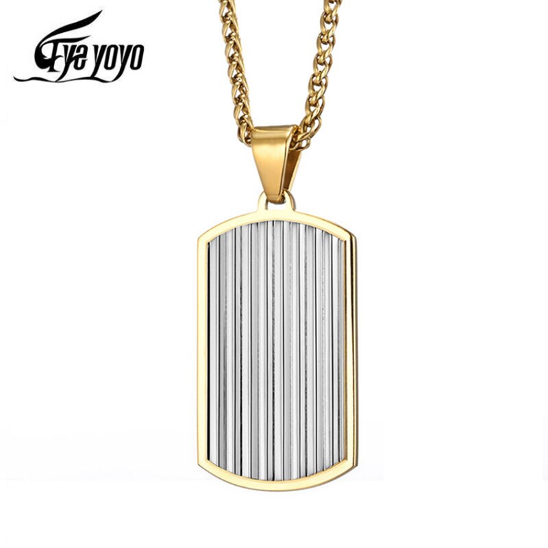 EyeYoYo Titanium Steel Personality Military Pendants Domineering Glossy Military Medal Necklaces Men's American Soldiers Listed