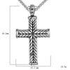 EyeYoYo Wheat Ears Cross Pendant Necklace Men Male 316 Stainless Steel Vintage Cruz Necklaces