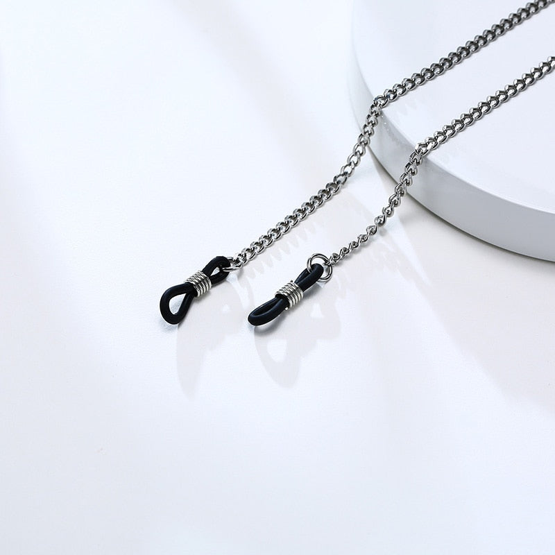 Eyeglass Chain Silver Color Glasses Chains Necklace Stainless Steel Sunglasses Links Holder Grandmother Chains for Men Women