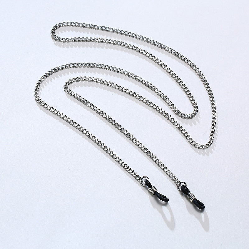 Eyeglass Chain Silver Color Glasses Chains Necklace Stainless Steel Sunglasses Links Holder Grandmother Chains for Men Women