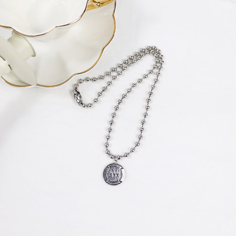 F.J4Z Punk Men's Necklaces Multi-layers Chain Dog Tag Ball Pendants Necklaces Long Collars Hithop Women Necklaces Jewelry Gifts