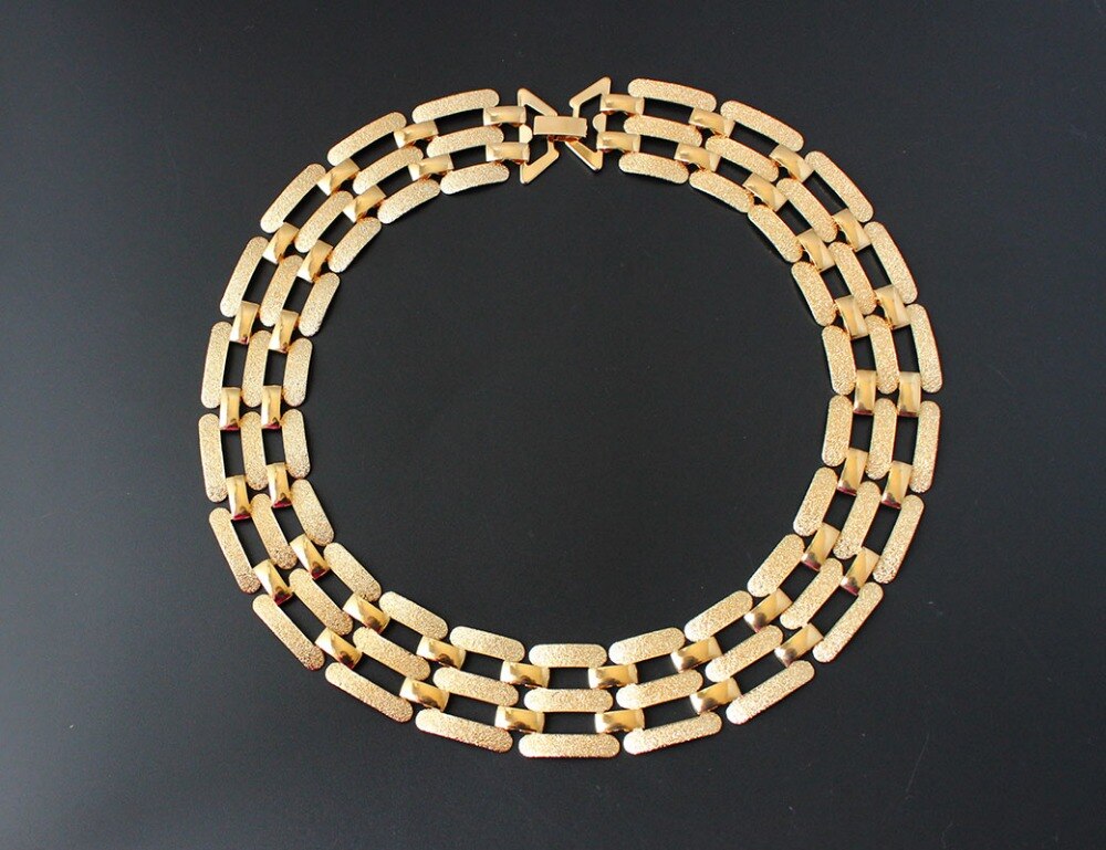 F&U Europe Popular Unique Design Zinc Alloy Gold and Silver Color Chain Choker Necklace