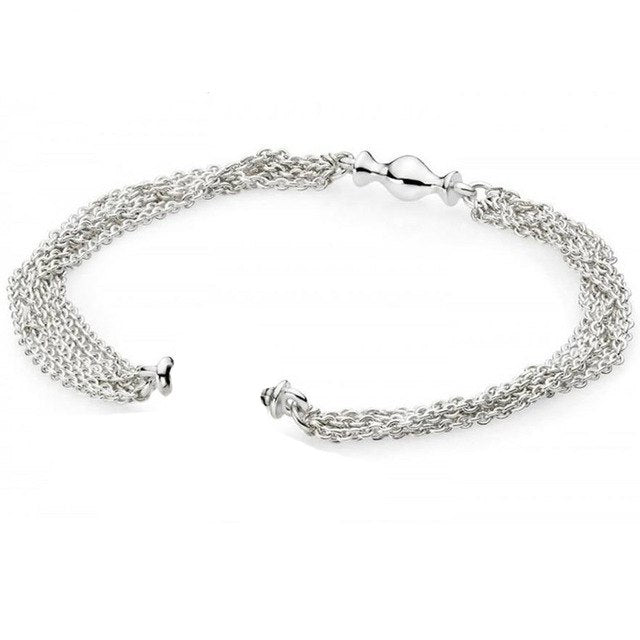 100% 925 Silver Basic Bracelet (Multiple Style Selection) Gold Color Rose Gold Silver Color DIY Beaded Chain Head