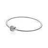 100% 925 Sterling Silver 1:1 Charm Beads SHINE HEART MOMENTS ROSE BRACCIALE RIGIDO IN ARGENTO LA BELLA E LA BESTIA