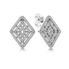 100% 925 Sterling Silver 1:1 Genuine Smile Long Stud Earrings Heart Star Geometric Lamination Charm Long Ear Stud Women
