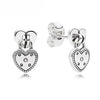 100% 925 Sterling Silver 1:1 Genuine Smile Long Stud Earrings Heart Star Geometric Lamination Charm Long Ear Stud Women