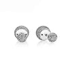 100% 925 Sterling Silver 1:1 Genuine Smile Long Stud Earrings Heart Star Geometric Lamination Charm Long Ear Stud Women