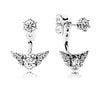 100% 925 Sterling Silver 1:1 Genuine Smile Long Stud Earrings Heart Star Geometric Lamination Charm Long Ear Stud Women