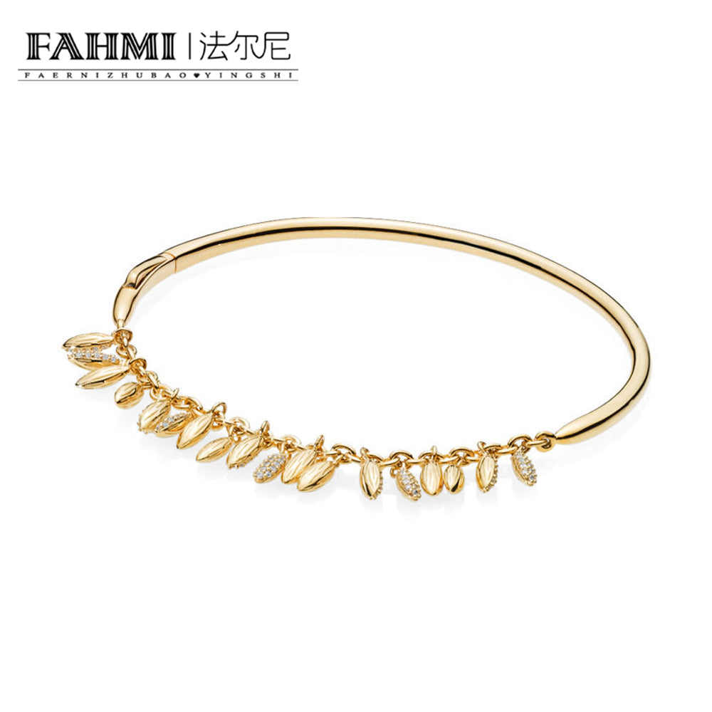 100% 925 Sterling Silver 567715CZ SHINE FLOATING GRAINS BANGLE Luxury Exquisite Charming Women Gift Jewelry Original 2020