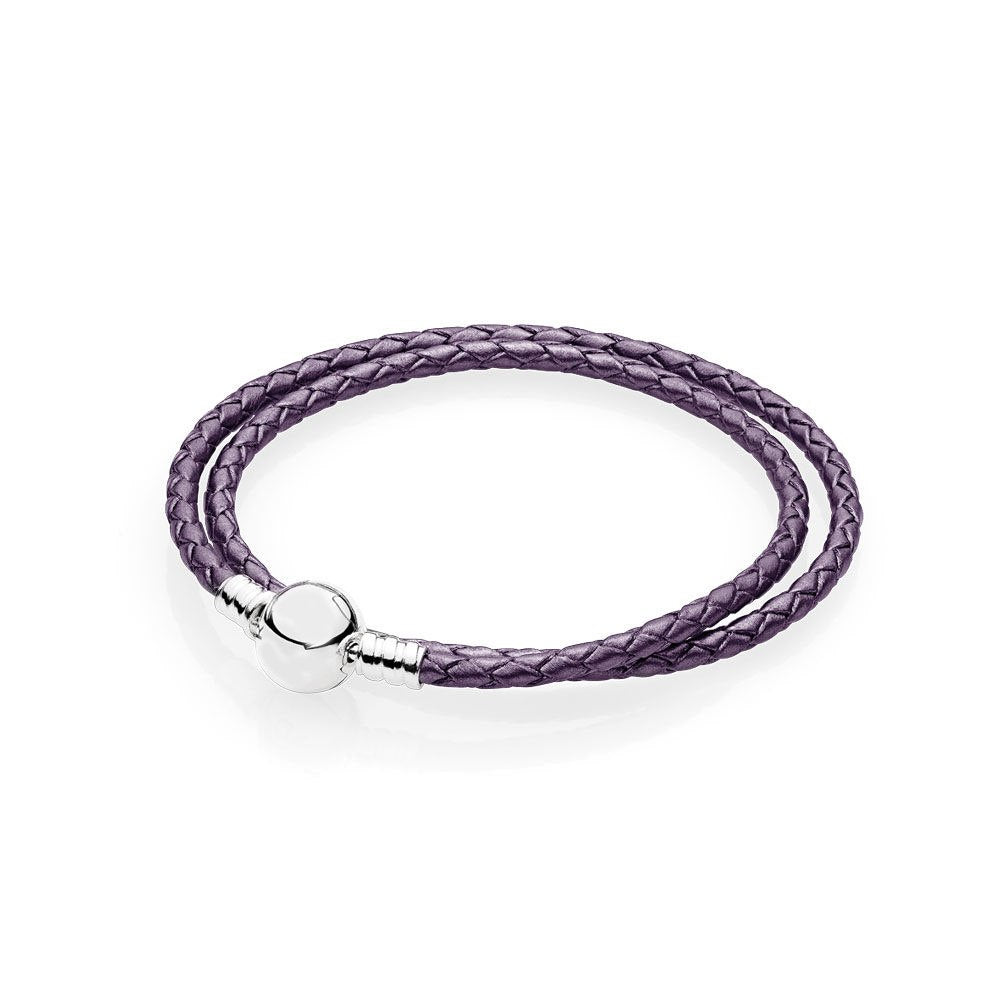 100% 925 Sterling Silver Fashion Lovers Leather Double Loop Bracelet (Multi Color Choice) DIY Gift Jewelry Factory Direct