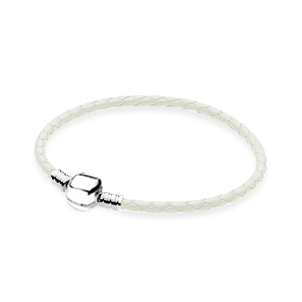 100% 925 Sterling Silver New Elegant Fresh Basic Leather Hand Strap Classic Casual Women Suitable Gift Original Jewelry