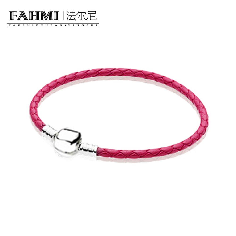 100% 925 Sterling Silver Romance Exquisite Lucky Red Basic Leather Bracelet Recommended Women Birthd Gift Jewelry