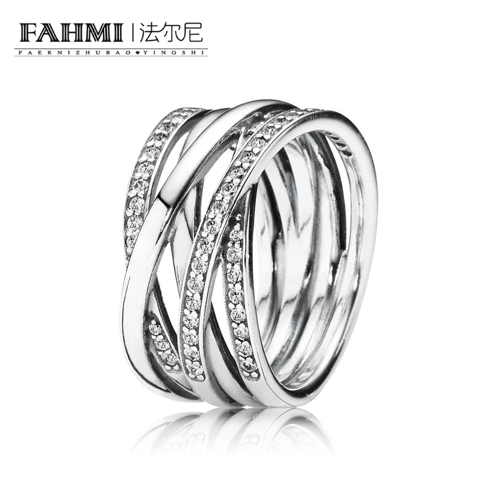 100% Sterling silver 1:1 Glamour 190919CZ ETERNITY ENTWINED Original Women wedding Fashion Jewelry 2020