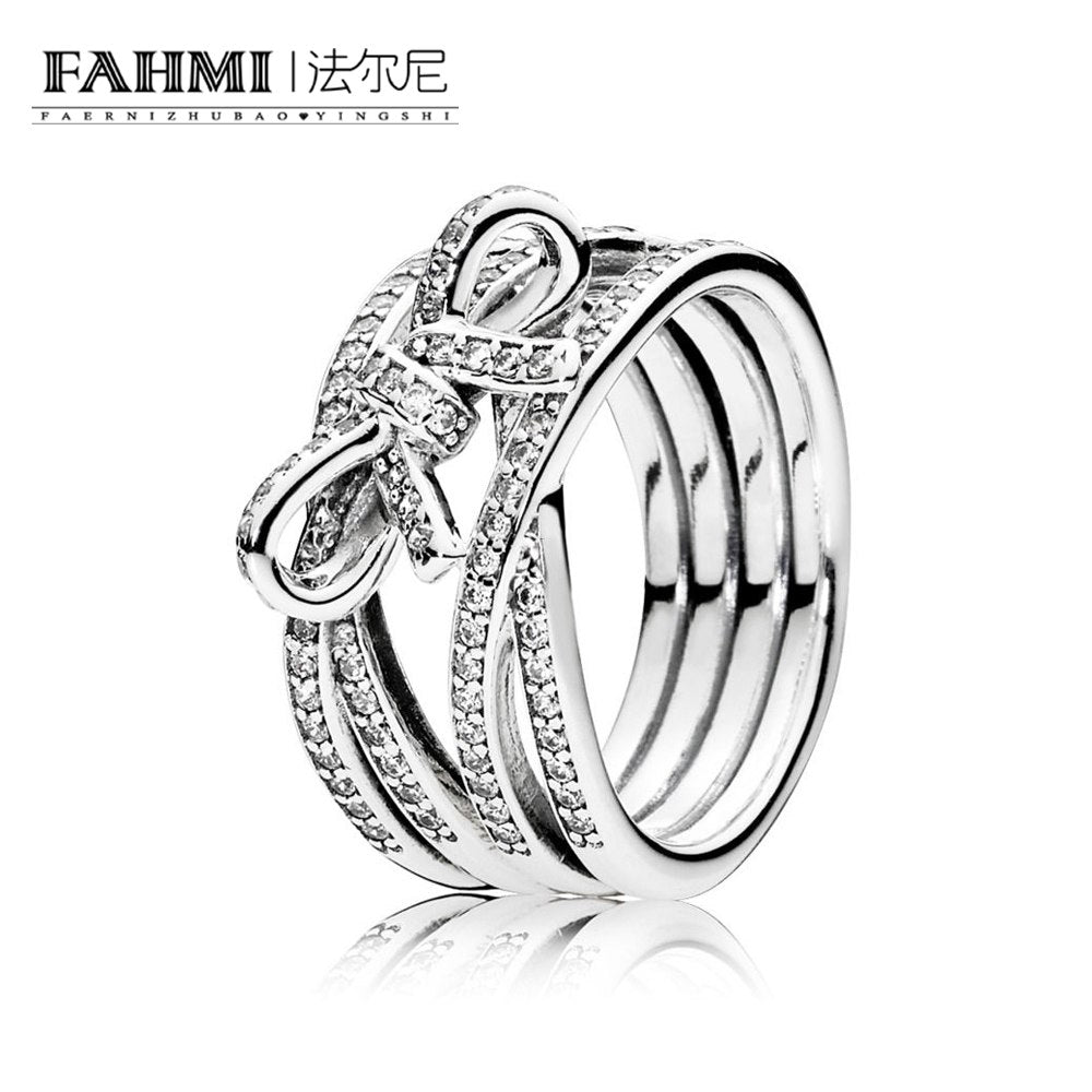 100% Sterling silver 1:1 Glamour 190995CZ DELICATE SENTIMENTS RING BAND Original Women wedding Fashion Jewelry 2020