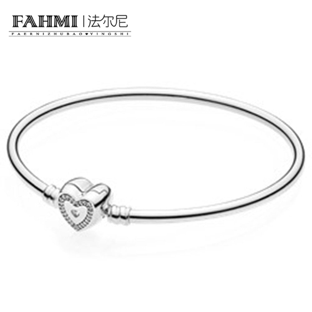 Love crystal chain head European Charm Bead Bangle & Bracelet Fashion Jewelry For Women Gift 8011