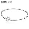 Love crystal chain head European Charm Bead Bangle & Bracelet Fashion Jewelry For Women Gift 8011