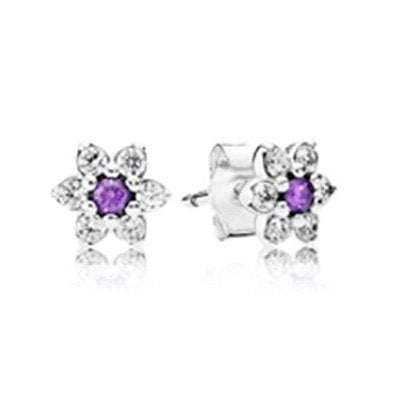 FAHMI100% 925 Sterling Silver Snowflake Earrings Crystal Fashion Charm Beads Jewelry For Women Gift