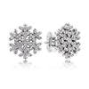 FAHMI100% 925 Sterling Silver Snowflake Earrings Crystal Fashion Charm Beads Jewelry For Women Gift