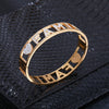 FAIMLY Letter Love Cuff Bangle Bracelet with Rhinestone Charms Adjustable AMORE Design Gold Bangles Hollow Simple Trendy Jewelry