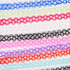 FAMSHIN 12PCS Sell Vintage Hippy Stretch Tattoo Choker Necklace Elastic Chocker Necklace Fishing Line Tattoo Necklace