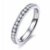 Fashion Silver Color Crystal Titanium Rings Stainless Steel Rings For Women 3mm Surround Fashion Wholesale Jewelry Gifts
