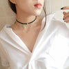Hot Gold Silver Double Layer Zirconia Crystal Necklace Fashion Jewelry Black Leather Choker Necklaces for Women Prom