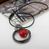 New Hot New circles simulated pearl ball pendant long necklace women black chain fashion jewelry   gift