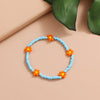 FAMSHIN  Korean Flowers Daisy Bracelets Transparent Colorful Beaded Handmade Elastic Wristband For Women 2021 Trend Jewelry