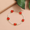 FAMSHIN  Korean Flowers Daisy Bracelets Transparent Colorful Beaded Handmade Elastic Wristband For Women 2021 Trend Jewelry