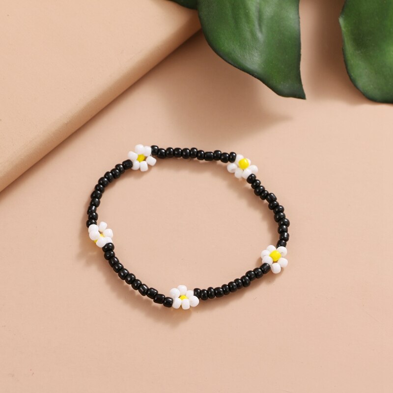 FAMSHIN Korean Flowers Daisy Bracelets Transparent Colorful