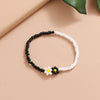 FAMSHIN  Korean Flowers Daisy Bracelets Transparent Colorful Beaded Handmade Elastic Wristband For Women 2021 Trend Jewelry