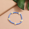 FAMSHIN  Korean Flowers Daisy Bracelets Transparent Colorful Beaded Handmade Elastic Wristband For Women 2021 Trend Jewelry