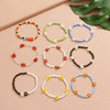 FAMSHIN  Korean Flowers Daisy Bracelets Transparent Colorful Beaded Handmade Elastic Wristband For Women 2021 Trend Jewelry